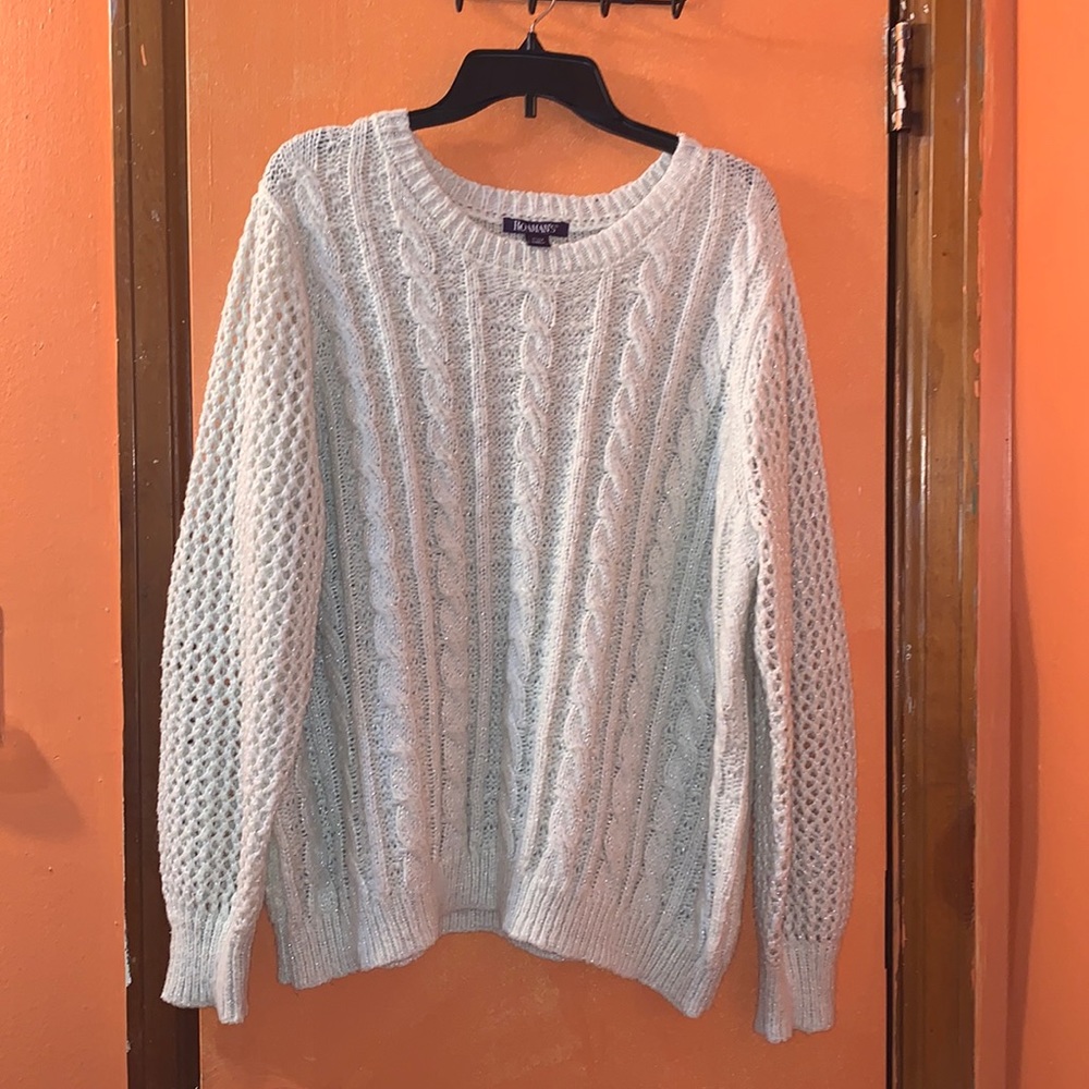 *3 for $25* Roaman’s off white knitted Sweater women size 22-24